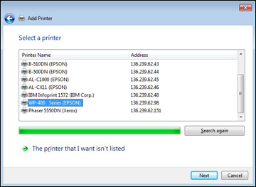 Network printer not installing on windows 7